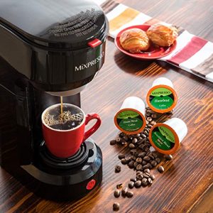 Mixpresso 2 in 1 Coffee Brewer, Single Serve Coffee Maker K Cup Compatible & Ground Coffee, Personal Coffee Maker ,Compact Size Mini Coffee Maker, Quick Brew Technology (14 oz) (black)