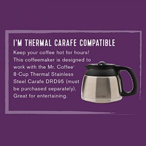 Mr. Coffee 12 Cup Programmable Coffee Maker with Thermal Carafe Option, Chrome