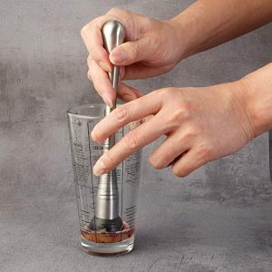 CocktaiL Shaker Set 14 OZ Stainless Steel Glass Bottle Bar Shaker Ball Spoon Jigger Ice Drink with Measurement by Barsrow