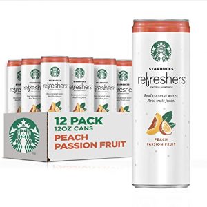 Starbucks, Refreshers with Cocounut Water, Peach Passion Fruit, 12 fl oz. cans (12 Pack) (Packaging May Vary)