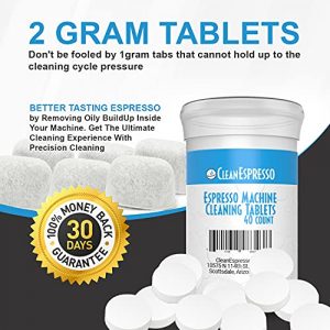 CleanEspresso Espresso Machine Cleaning Tablets and Filters For Breville Espresso Machines (40 Tablets + 6 Filters) - 2 Gram Cleaning Tablets & Replacement Water Filter - Espresso Cleaner Accessories