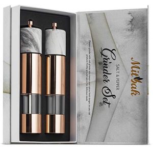 MITBAK Salt and Pepper Grinder Set | Salt and Pepper Mills Easy to Use and Equipped with Adjustable Coarseness And Ceramic Mechanism | Unique Kitchen Gadgets and Tools Packaged in a Stunning Gift Box