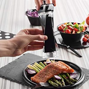 MITBAK Acrylic Black/White Salt and Pepper Grinders Set | Sea Salt and Pepper Mills Easy to Use and Equipped with Adjustable Coarseness And Ceramic Mechanism| Unique Kitchen | Premium Quality