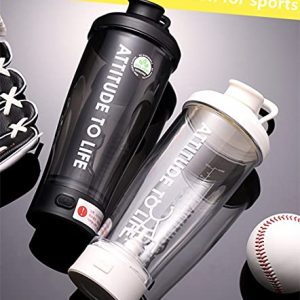 Electric Shaker Bottle for Protein Mixes Blender Bottles for Protein Mixes Rechargeable Electric Vortex Mixer BPA Free,Tritan Suitable for Fitness People 22-Ounce(Black)