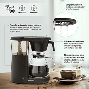 Bonavita BV1901PW Metropolitan 8 Cup Coffee Maker with Glass Carafe One-Touch Pour Over Brewing, BV1901PW, Black