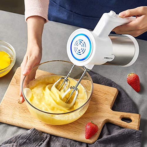 Hand Mixer, LINKChef Hand Mixer Electric 5 speed beater for Whipping + Mixing Cookies, Brownies, Cakes, Dough, Batters, Meringues & More