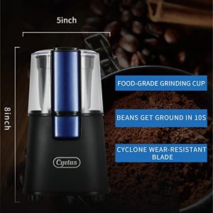 CYETUS Electric Coffee Bean Grinder, CYK7201, Herb Grinder, Spice Grinder, Espresso Grinder with 1 Removable Stainless Steel Bowl