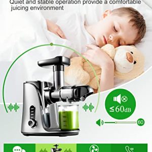 Juicer Machines,AMZCHEF Slow Masticating Juicer Extractor, Cold Press Juicer with Two Speed Modes, 2 Travel bottles(500ML),LED display, Easy to Clean Brush & Quiet Motor for Vegetables&Fruits,Gray