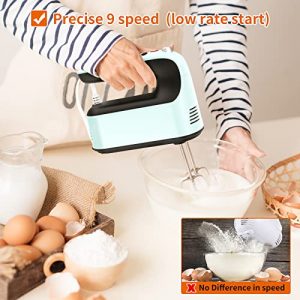 Hand Mixer Electric, 9-Speed 400W Power Handheld Mixer with Digital Screen, Storage Case, Touch Button, Turbo Boost, 5 Stainless Steel Accessories, Kitchen Mixer Handheld for Egg, Cake, Cream, Dough