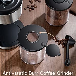 Burr Coffee Grinder, Stainless Steel Coffee Grinder Electric with 35 Grind Settings for 2-12 Cups, Conical Burr Mill Coffee Bean Grinder for Espresso, Drip Coffee, Pour Over & French Press Coffee