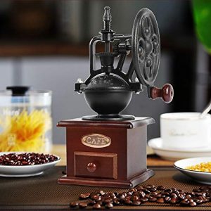 Manual Coffee Grinder,IMAVO Vintage Style 【Great Gift】 Wooden Coffee Grinder Roller Grain Mill Hand Crank Coffee Grinders - Classic