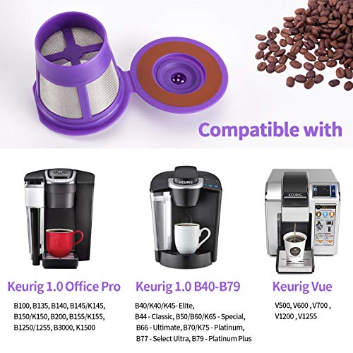 Reusable Keurig K Cups Pod Coffee Filters, Reusable K Cup Filters, Keurig Filter, Reusable Kcups, Perfect Fit Most of Keurig 2.0 & 1.0 Coffee Makers (K-Mini, K-Duo, K-Series, See Full List) (4)