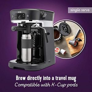 Mr. Coffee All-in-One Occasions Specialty Pods Coffee Maker, 10-Cup Thermal Carafe, and Espresso with Milk Frother and Storage Tray, Black