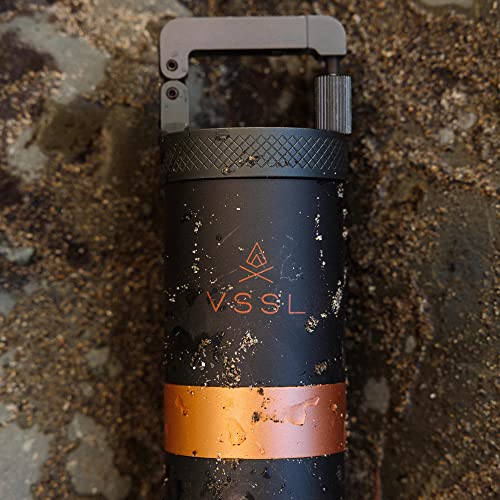 VSSL JAVA Manual Hand Coffee Grinder. 50 adjustable grind settings for Aeropress, French Press, Drip Coffee, Espresso with best-in-class stainless steel burrs. 20g grind capacity.