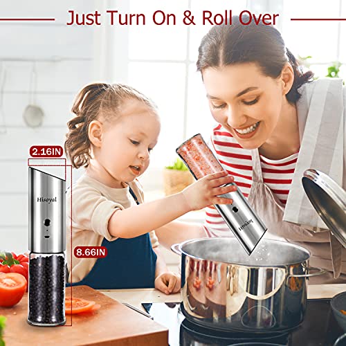 USB Rechargeable Electric Salt and Pepper Grinder Set, Stainless Steel Salt and Pepper Grinder with Adjustable Coarseness and Upgraded Design
