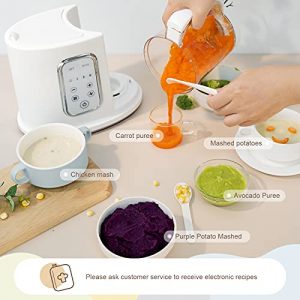Kwasyo Baby Food Maker, 4 in 1 Processor Baby Food Steamer and Blender, Puree Machine & Milk Warmer, Constant Temperature, Rapid Heating, LED Touch Panel, Real-time Status, 22 Oz Separate Steaming Cup