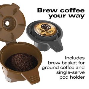 Hamilton Beach 49979 FlexBrew Single-Serve Coffee Maker Compatible with Pod Packs and Grounds, Black & Chrome