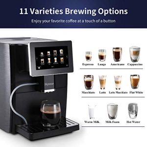 Hipresso Super Fully Automatic Espresso Coffee Machine-7" HD TFT Touchscreen with Milk Frother