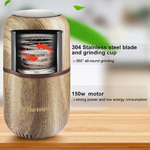 COOL KNIGHT Herb Grinder Electric Spice Grinder [Large Capacity/High Rotating Speed /Electric]--Electric Grinder for Spices and Herbs (Wood grain 2)