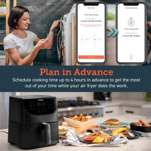 COSORI Smart WiFi Air Fryer 5.5L 100 Recipes, Chip Fryers for Home Use, Alexa Voice Control, Digital Touchscreen with 11 Cooking Presets ,Keep Warm, Preheat & Shake Remind, 1700W