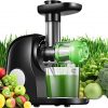 Juicer Machines, Slow Masticating Juicer Easy to Clean, Cold Press Juicer Extractor with Quiet Motor & Reverse Function for Vegetable and Fruit, Classic Black