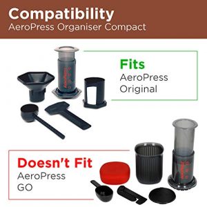 HEXNUB – Compact Organizer, Compatible with AeroPress, Caddy Station, Holds AeroPress Coffee Maker, Filters, Accessories, Silicone Dripper Mat, Compact, Keeps Area Clean and Orderly (Black)