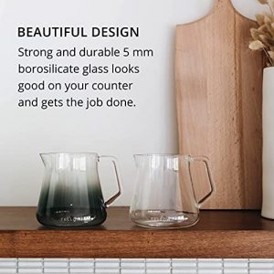 Fellow Mighty Small Glass Carafe - Manual Pour Over Coffee Beaker and Tea Steeper, Borosilicate Glass Decanter, 16.9 oz Clear Container