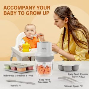 Baby Food Maker, HEYVALUE 13-in-1 Baby Food Processor Set For Baby Food, Fruit, Vegatable, Meat, Baby Food Blender With Baby Food Containers, Baby Food Freezer Tray, Silicone Spoons, Silicone Spatula