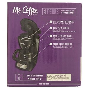 Mr. Coffee 5-Cup Coffee Maker, Black
