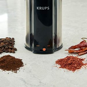 KRUPS GX336D50 Ultimate Super Silent 3 in 1 Blade Grinder for Spice, Dry Herbs and Coffee, 12-Cup, Black