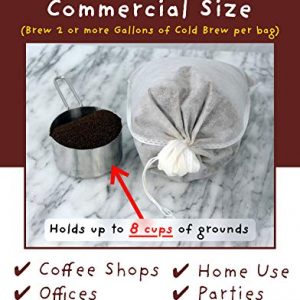 Cold Brew Coffee Filters -Single Use Filter Sock Packs, Disposable, Fine Mesh Brewing Bags for Concentrate, Iced Coffee Maker, French/Cold Press Kit, Tea in Mason Jar or (30 Pack - Commercial Size)