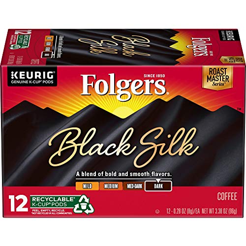 Folgers Black Silk Dark Roast Coffee, 72 Keurig K-Cup Pods