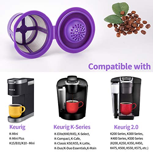 Reusable Keurig K Cups Pod Coffee Filters, Reusable K Cup Filters, Keurig Filter, Reusable Kcups, Perfect Fit Most of Keurig 2.0 & 1.0 Coffee Makers (K-Mini, K-Duo, K-Series, See Full List) (4)