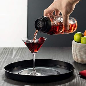 Godinger Cocktail Shaker, Martini Shaker, Italian Made Glass Bar Shaker, 19oz
