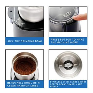 CYETUS Electric Coffee Bean Grinder, CYK7201, Herb Grinder, Spice Grinder, Espresso Grinder with 1 Removable Stainless Steel Bowl