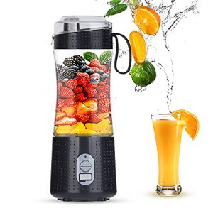 Portable Blender with Six Blades, Personal Mini Blender for Smoothies, Shakes and Juice, USB Rechargeable Blender for Travel Office Outdoors and Sports (4000mAh, 380ml)