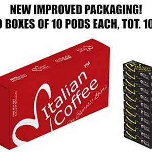 100 Italian Coffee pods compatible with Nespresso machines, Italian Expresso capsules (Ristretto 100 pods, Regular pods)