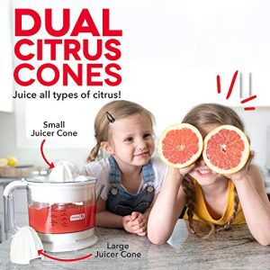 Dash Citrus Juicer Extractor: Compact Juicer for Healthy Juice, Oranges, Lemons, Limes, Grapefruit & other Citrus Fruit with Easy Pour Spout + 32 oz Pitcher - Aqua