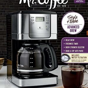 Mr. Coffee 12-Cup Programmable Coffee Maker, Stainless Steel