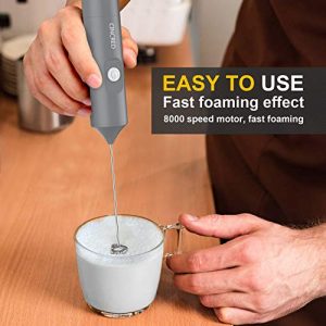 Milk Frother - Battery Operated Frother for Coffee,Durable Electric Frothing Wand Foam Maker Drink Mixer for Latte, Cappuccino, Hot Chocolate, Frappe