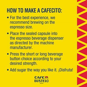 Café Bustelo Espresso Dark Roast Coffee, 40 Count Capsules for Espresso Machines, 11 Intensity Compatible with Nespresso Original Brewers