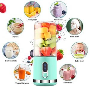 Portable Blender, Togala A8 Personal Blender Juicer Cup, 4000mAh Type-C Rechargeable, Mini Handheld Blender with 6 Blades, Mixer for Fruit Shakes and Smoothies, Portable Juicer for Home Outdoor, Blue