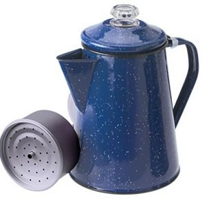 GSI Outdoors Percolator Coffee Pot 12 Cup Enamelware for Brewing Coffee over Stove & Fire - Ideal for Campsite, Cabin, RV, Kitchen, Groups, Backpacking