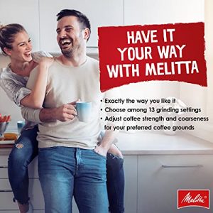 Melitta Molino Flat Burr Coffee Grinder | Whole Bean Grinder | Easy Clean & Assembly | Safety Lock Feature | Capacity: 8 oz (225 g)/14 cups