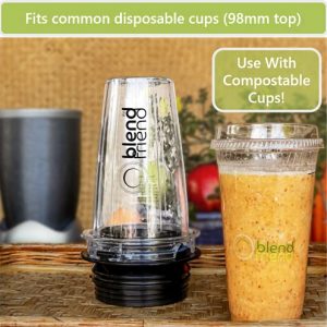 Disposable Smoothies To Go for Nutribullet - Blend Friend Disposable Cup Adaptor for Nutribullet 600W/900W - Makes Smoothies In a Disposable Cup - No Extra Mess - Single Serve Blender Attachment