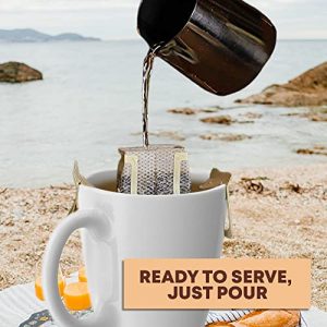 Twin Peaks Pour Over Coffee Colombian Arabica Single Serve Packet 10 Pouches in Box, Premium 100% All Natural, Non GMO