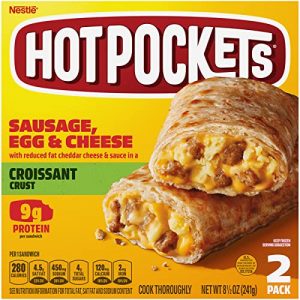 Hot Pockets Croissants Variety Pack- 4 Applewood Bacon, Egg & Cheese- 4 Sausage, Egg & Cheese- 4 Ham, Egg & Cheese Biscuit Crust Sandwiches- Ready Set Donate a meal Program- 4 Boxes of Each, 12 Total