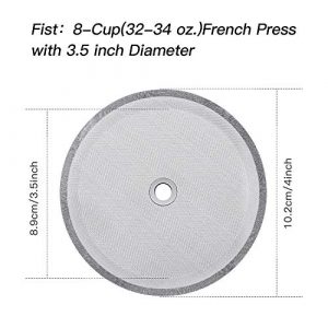 6 Pieces French Press Replacement Filters Mesh Filters Replacement 4 Inch Stainless Steel French Press Replacement Screen for 1000 ml, 34 Oz, 8 Cup French Press Coffee Makers and Tea Machines