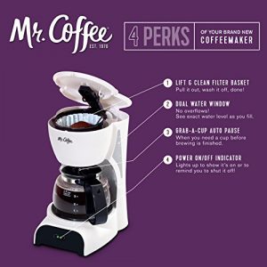 Mr. Coffee 4-Cup Coffee Maker, White - DR4-RB