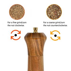 Pepper Grinder 10 Inch,Acacia Wood salt and pepper grinders refillable salt grinder pepper Mill with Adjustable Coarsenesssalt and pepper grinder shaker Tableware Gifts,Father's day gift